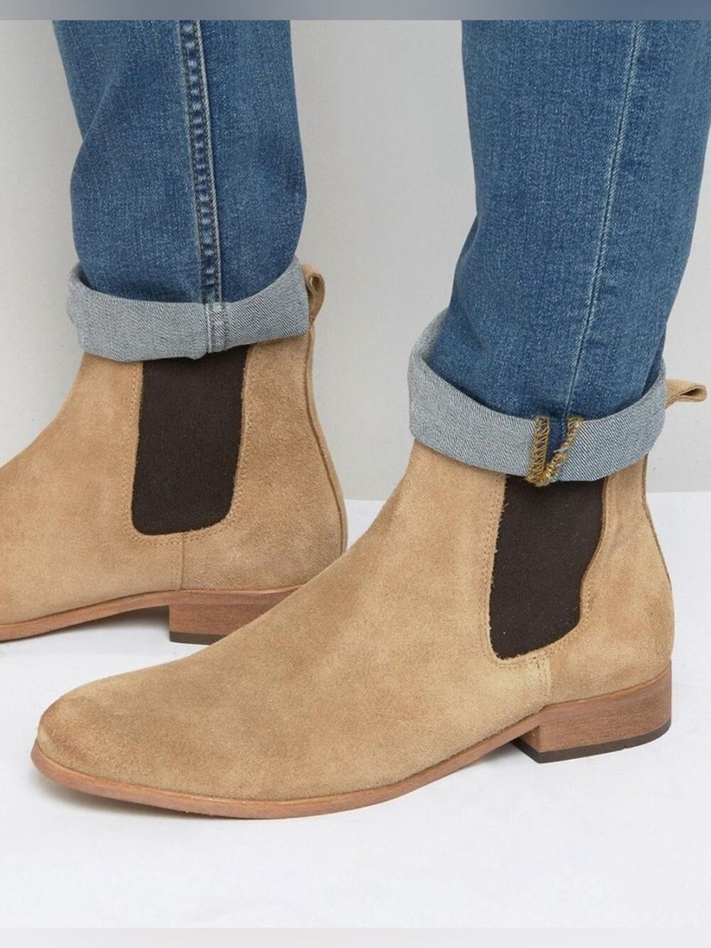 Shoe The Bear Copenhagen Brown Suede Leather Pull Om Chelsea Boots Size 42